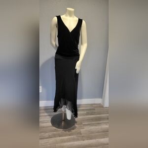 VINTAGE 1990s JONATHAN MARTIN STUDIO BLACK SILK VELVET VNECK SLEEVELESS .size16